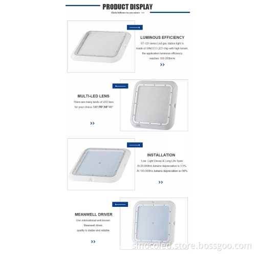 200lm/w Super Bright LED Canopy Light for Gas Stations